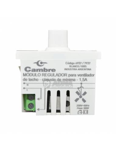 MODULO DIMMER VENTILADOR BLANCO 220V...