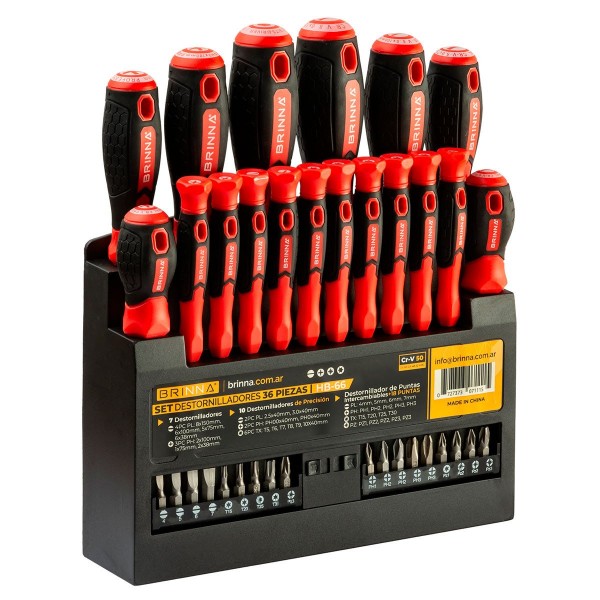 SET DESTORNILLADORES 36 PCS BRINNA