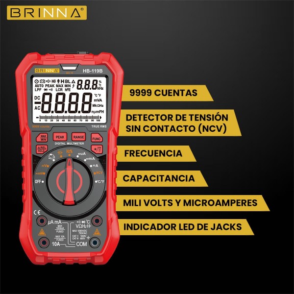 MULTIMETRO BRINNA HB-119B CON PILAS