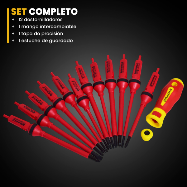 SET DESTORNILLADORES AISLADOS 12 PCS...