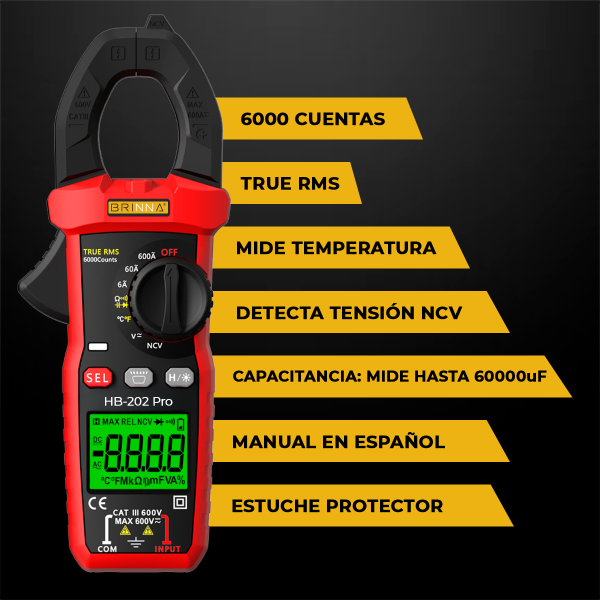 PINZA AMPERIMETRICA BRINNA HB-202PRO