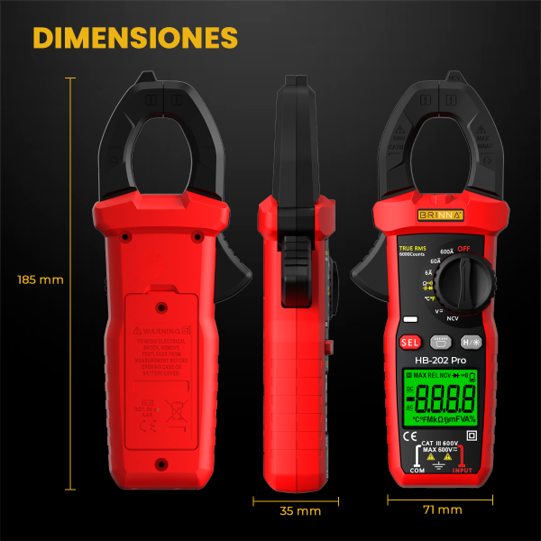 PINZA AMPEROMETRICA HB-202 +...