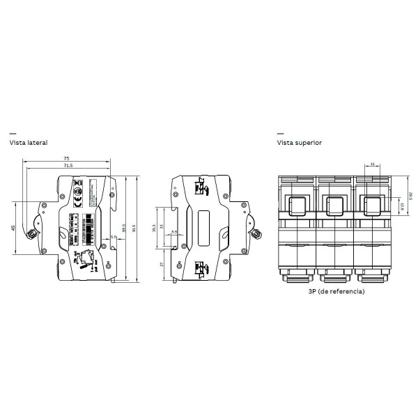 TERMICA TETRAPOLAR 4X125 ABB 10KA