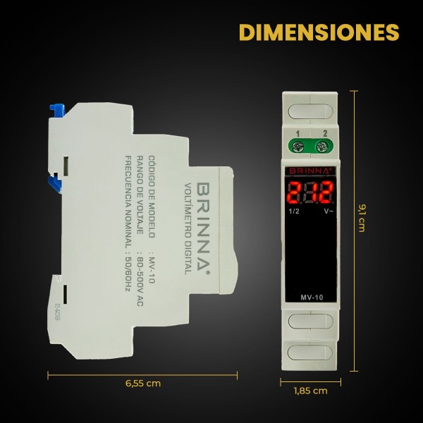 VOLTIMETRO RIEL DIN MONOFASICO BRINNA