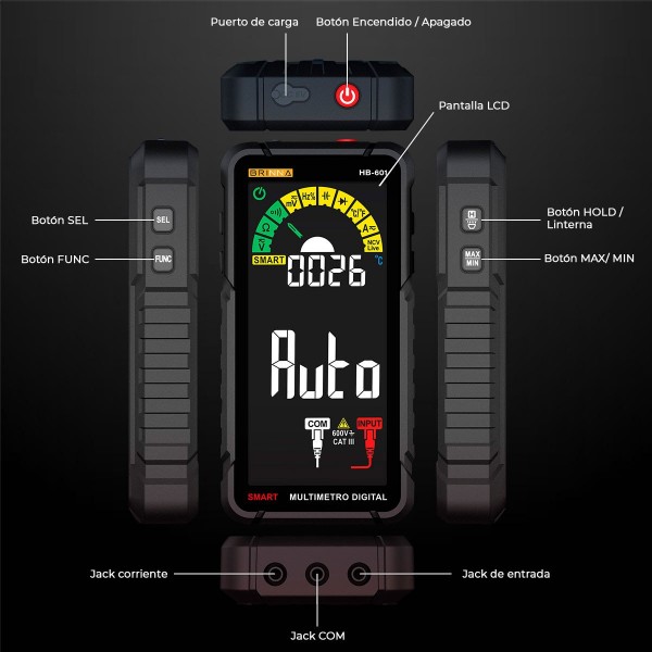 MULTIMETRO SMART HB-601 BRINNA