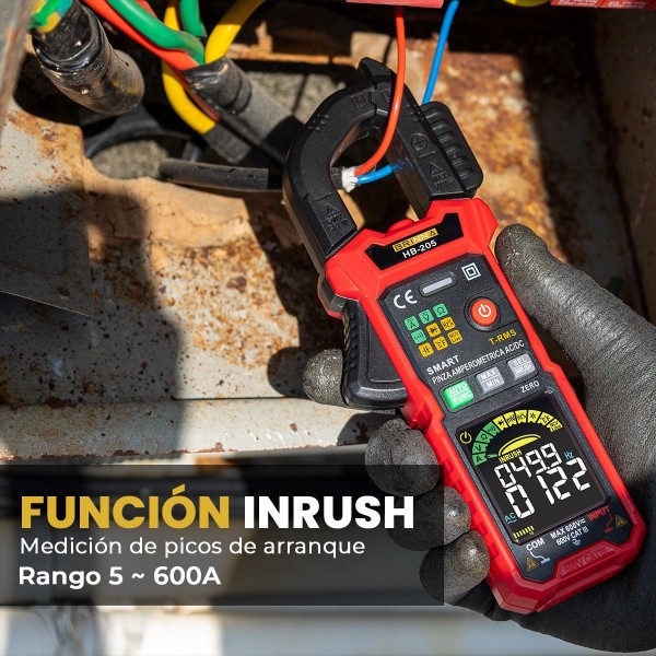 PINZA AMPEROMETRICA AC-DC HB-205 CON...