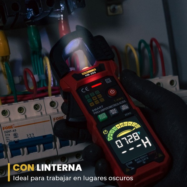 PINZA AMPEROMETRICA AC-DC HB-205 CON...