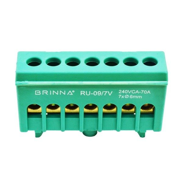REPARTIDOR UNIPOLAR 7 POLOS VERDE BRINNA