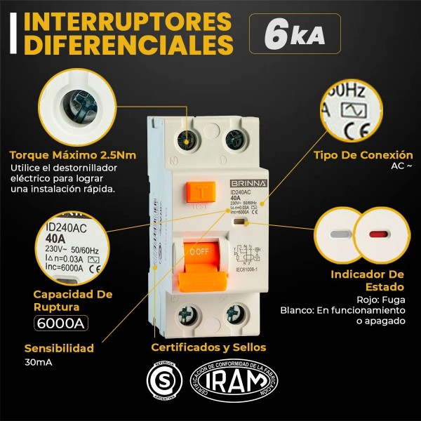 INTERRUPTOR DIFERENCIAL BIPOLAR 2X25A...