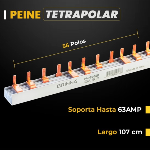 PEINE TETRAPOLAR 63A X METRO 56 POLOS...