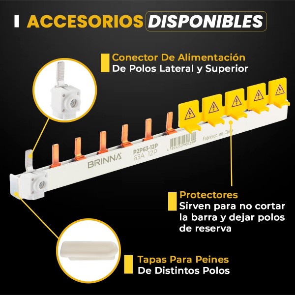 PEINE BIPOLAR 63A 12 POLOS BRINNA