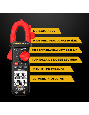 PINZA AMPEROMETRICA HB-209A +...