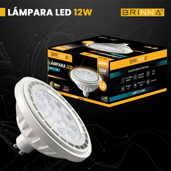 LÁMPARAS LED AR111 BRINNA 12w CALIDO...