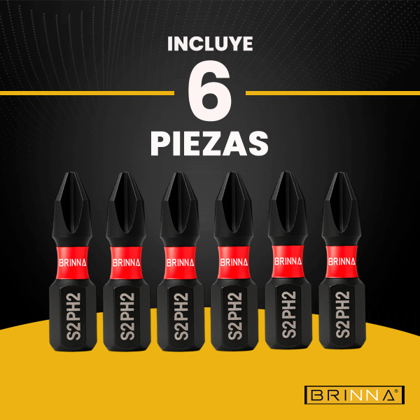 PUNTAS ALTO IMPACTO PH2 25MM X6 BRINNA