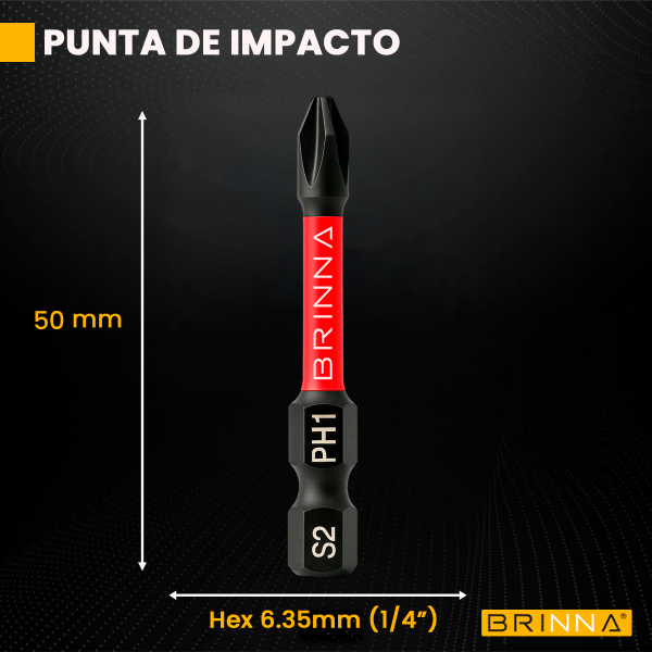 PUNTAS ALTO IMPACTO PH1 50MM X6 BRINNA