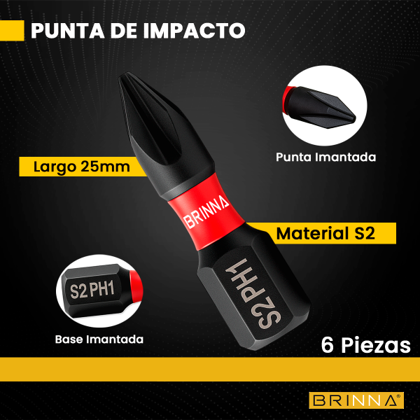 PUNTAS ALTO IMPACTO PH1 25MM X6 BRINNA