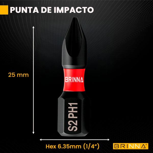 PUNTAS ALTO IMPACTO PH1 25MM X6 BRINNA