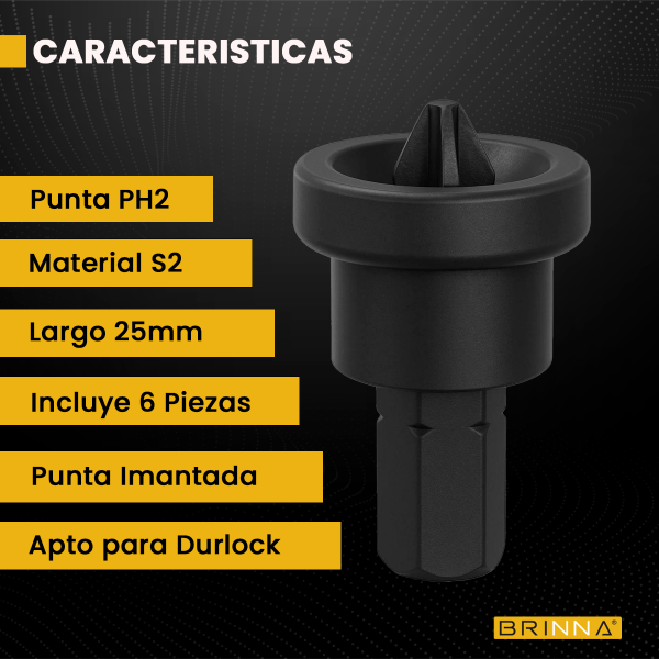 PUNTAS ALTO IMPACTO PH2 CON TOPE 25MM...