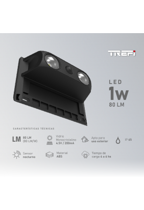 APLIQUE SOLAR 1W TREFI 2