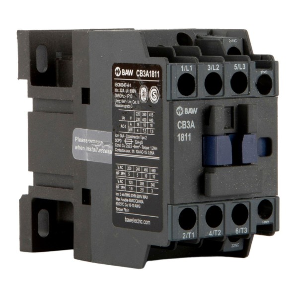 CONTACTOR 3P BAW 7 5KW 18A 1NA 220VCA