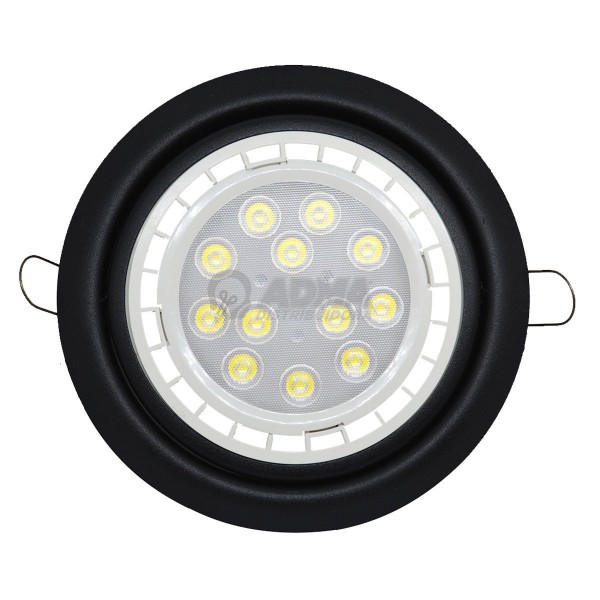 SPOT AR111 NEGRO + DICROICA 11W FRÍA...