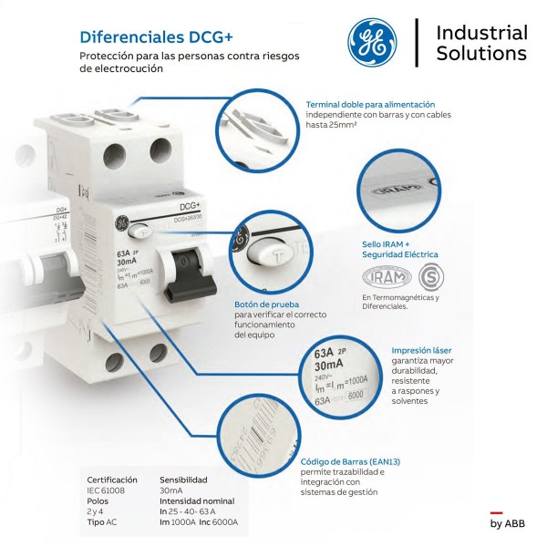 DISYUNTOR DIFERENCIAL TETRAPOLAR 40A...