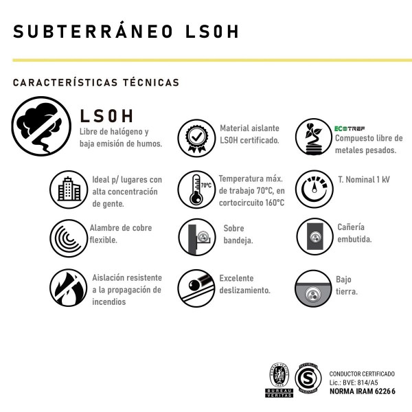 CABLE SUBTERRANEO LIBRE DE HALOGENOS...