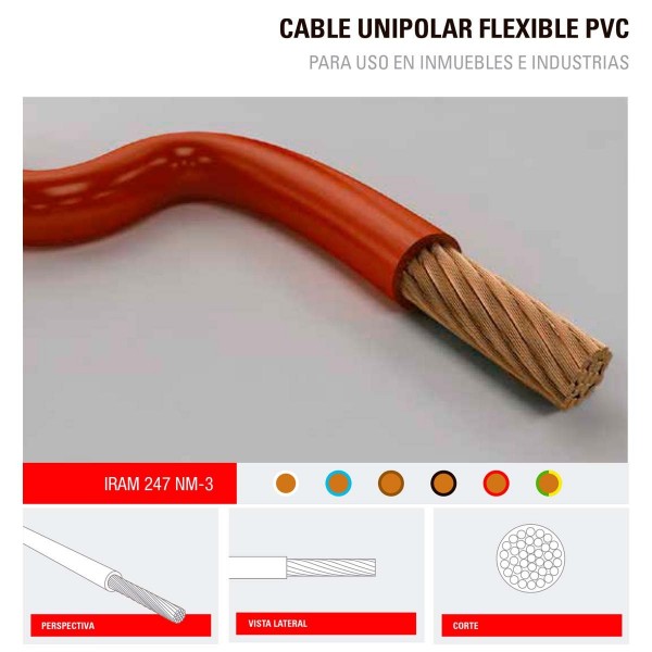 ROLLO CABLE UNIPOLAR FLEXIBLE 4 MM...